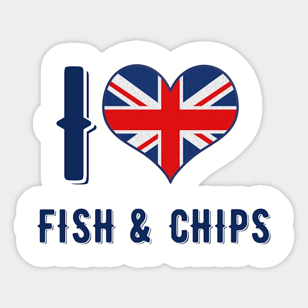 I Love Fish & Chips Sticker by MessageOnApparel